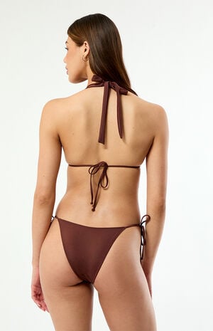 Brown Summer Side Tie Bikini Bottom image number 5