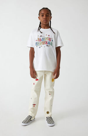 Embroidered Straight Leg Jeans image number 1