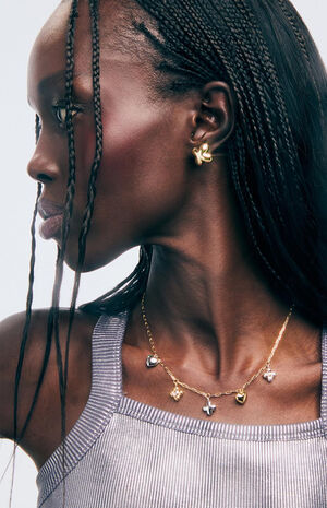 Cassia Gold Stud Earrings image number 3