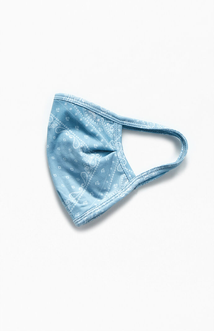 Light Blue Paisley Face Mask