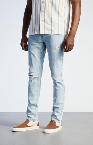 Light Wash Skinny Comfort Stretch Jeans image number 4