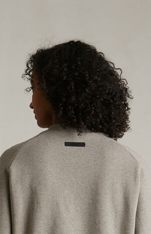 Women's Heather Grey University Fleece Cropped Crew Neck Sweatshirt image number 5