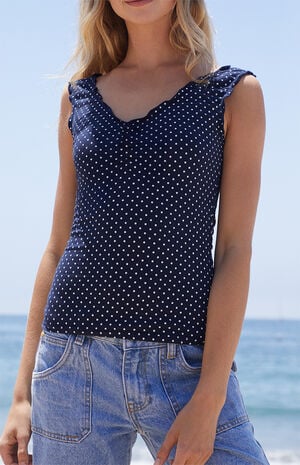 Navy Polka Dot Malena Top image number 2