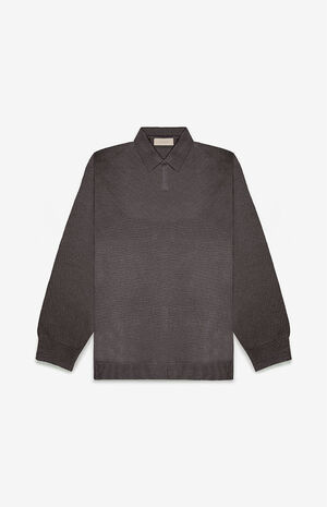 Off Black Long Sleeve Polo Sweater image number 1