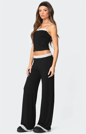 Domino Contrast Lace Trim Pants image number 4