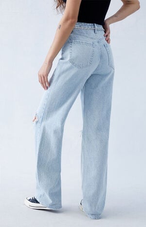 Eco Rhinestone '90s Boyfriend Jeans image number 5