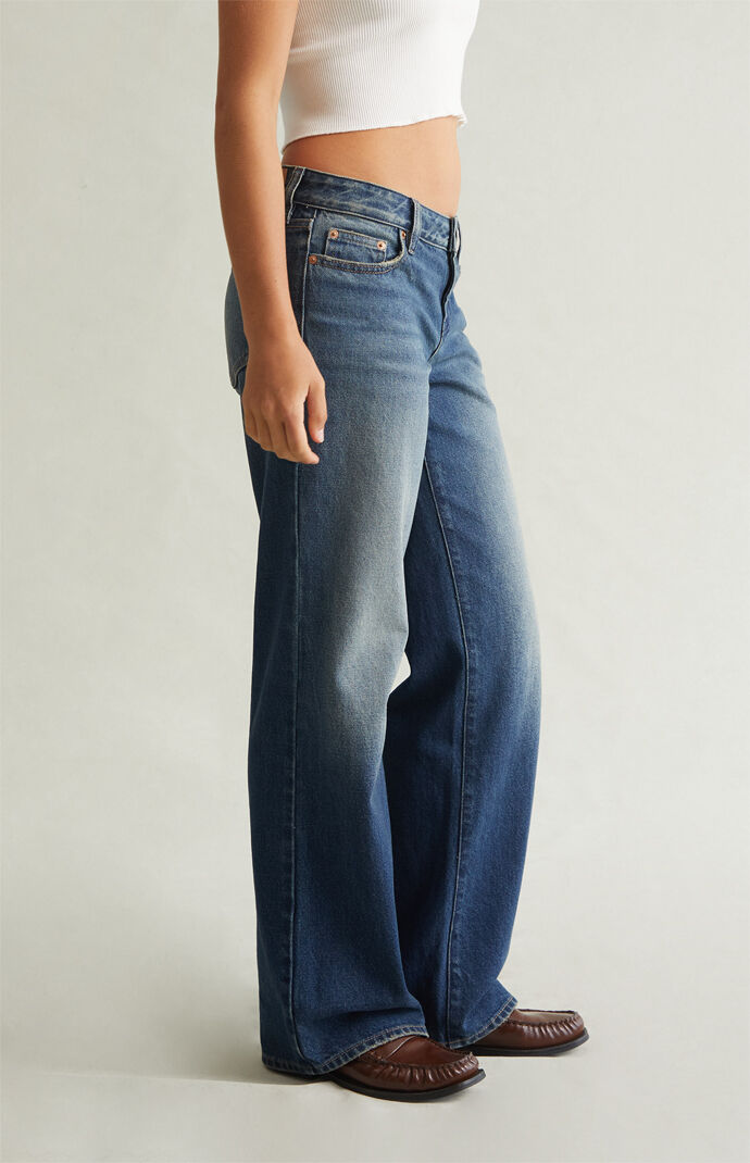 Pacsun Zoe Low Rise Girlfriend Jeans Medium Indigo