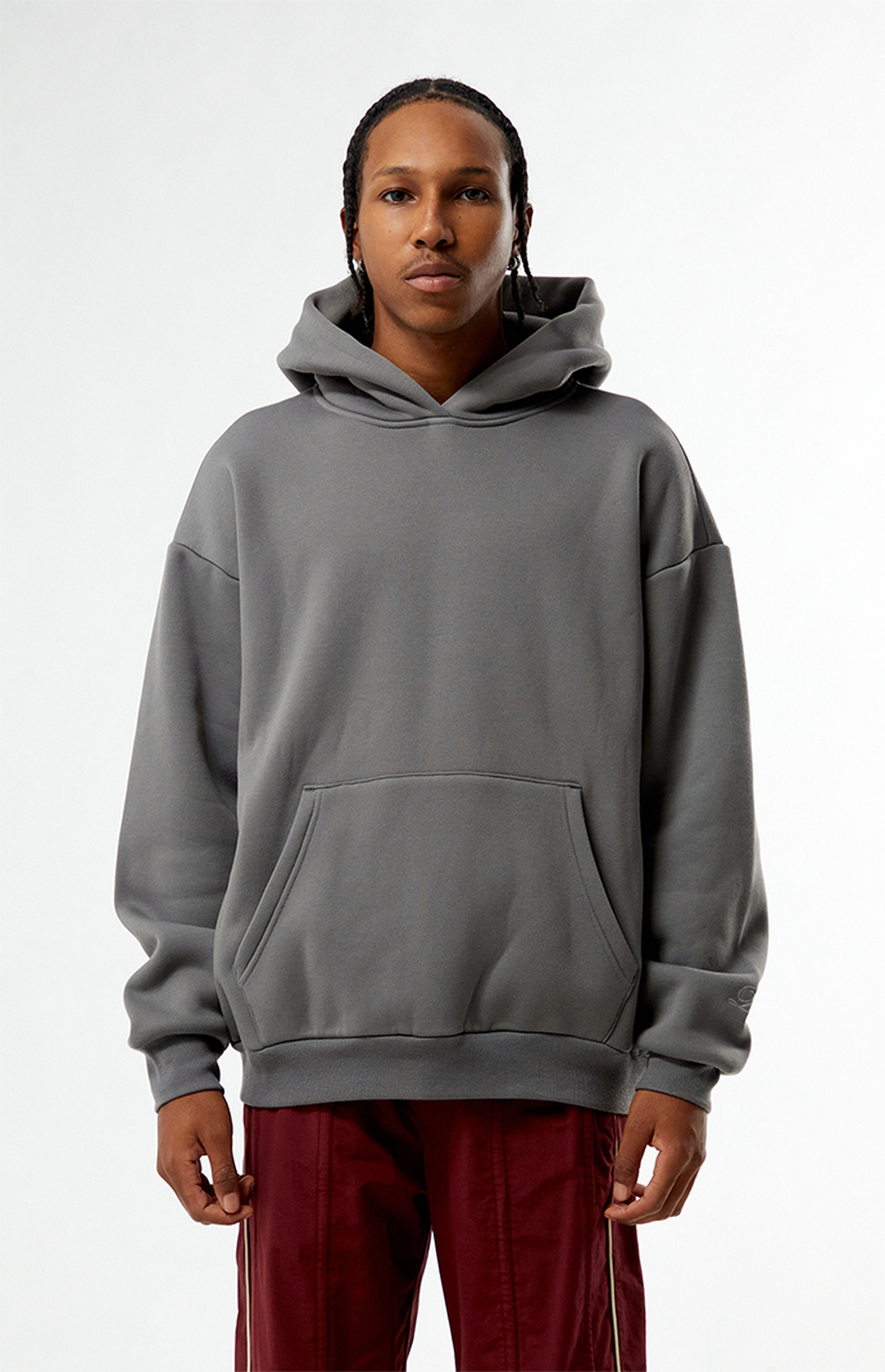 Pacsun Pewter Solid Hoodie Pacsun