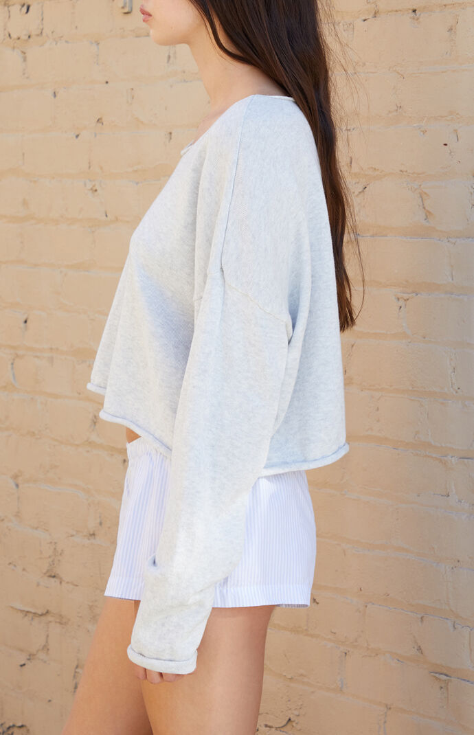 John Galt Silver Cameron Cropped Sweater