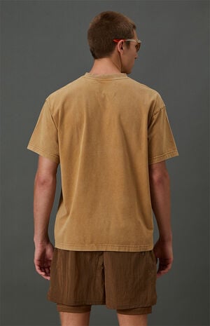 Light Tan Vintage Wash Heavyweight Oversized T-Shirt image number 4