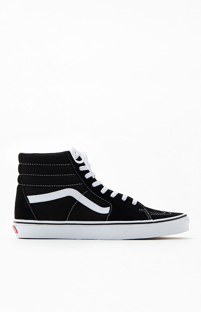 Vans high tops shop mens black and white