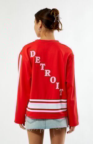 x NHL Detroit Red Wings Long Sleeve Hockey Jersey image number 3