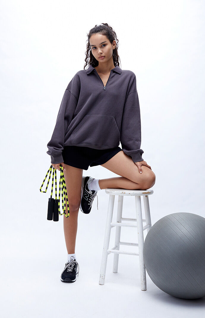 LA Hearts by PacSun Half Zip Collar Fleece Sweatshirt PacSun