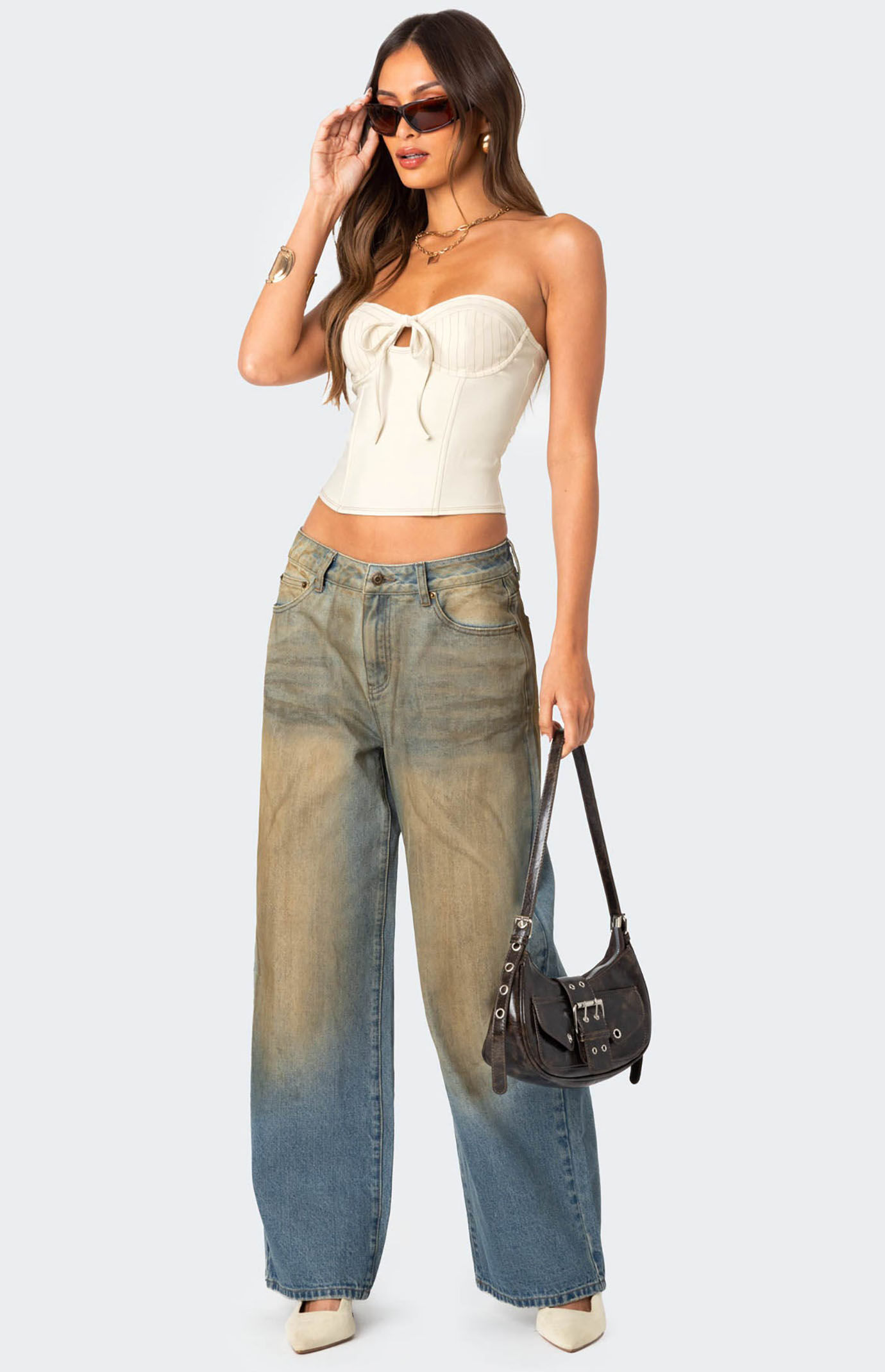 Edikted June Tie Front Strapless Corset