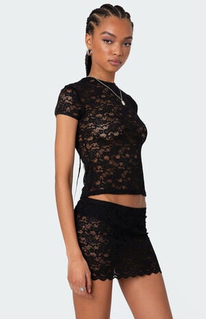 Kaori Sheer Lace T-Shirt image number 5