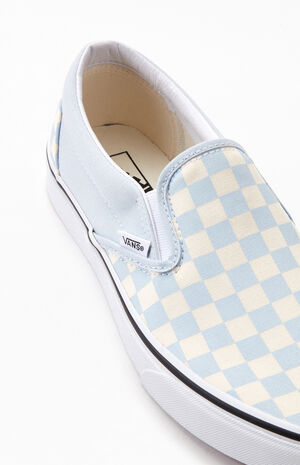 checkered vans light blue