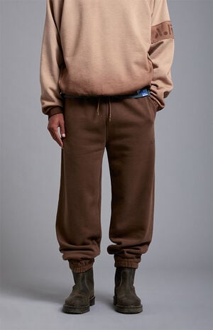 Brown Heavyweight Fleece Jogger Sweatpants image number 3
