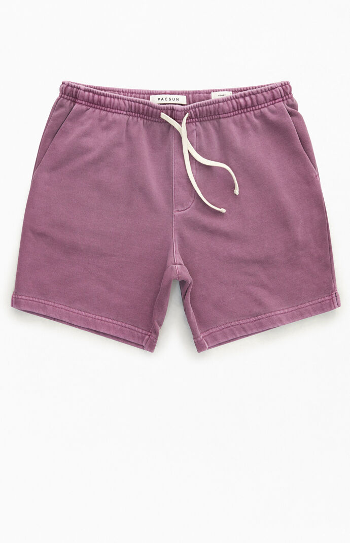 Berry Vintage Wash Fleece Volley Shorts