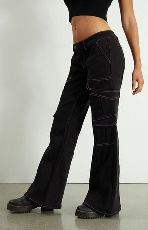 Pacsun Black Low Rise Cargo Bootcut Pants | PacSun