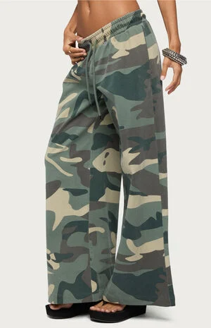 Allen Camo Wide Leg Sweatpants image number 2