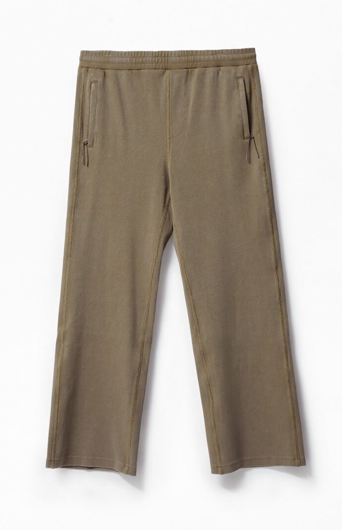 A.R.C. Green Ribbed Baggy Sweatpants