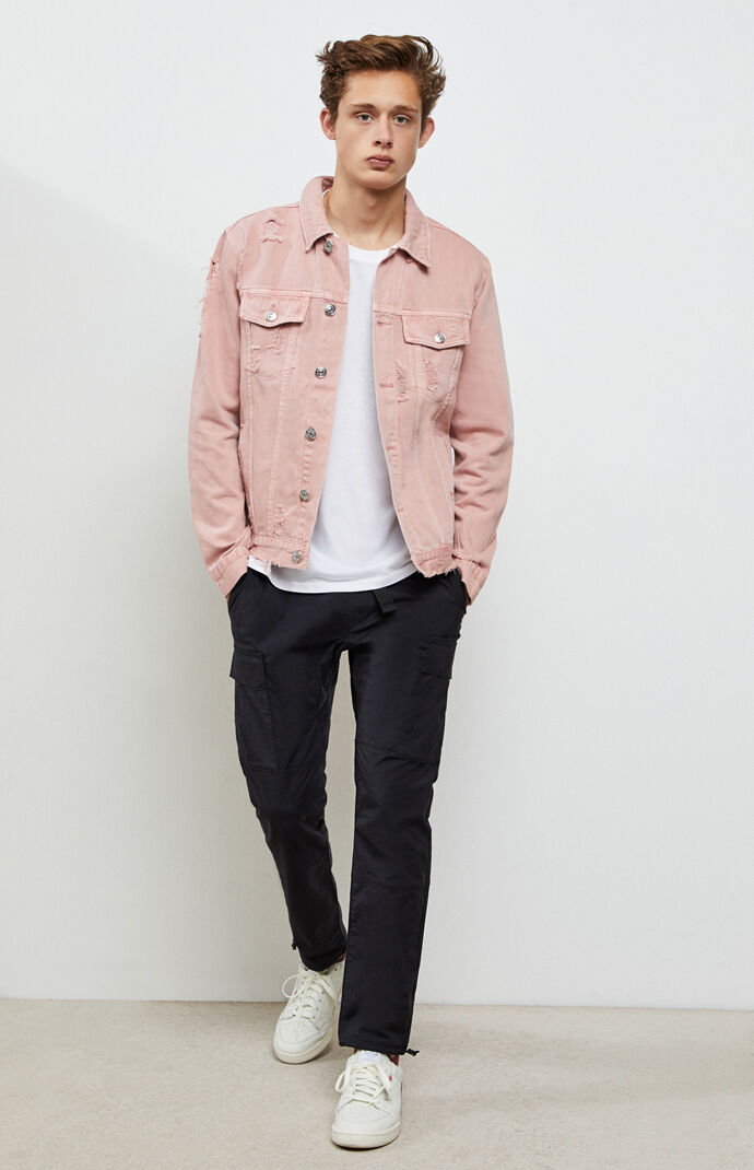 pink trucker jacket men