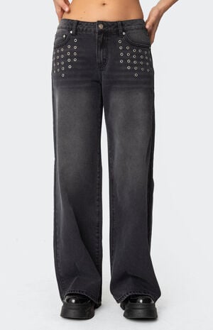 Grommet Low Rise Baggy Jeans image number 2