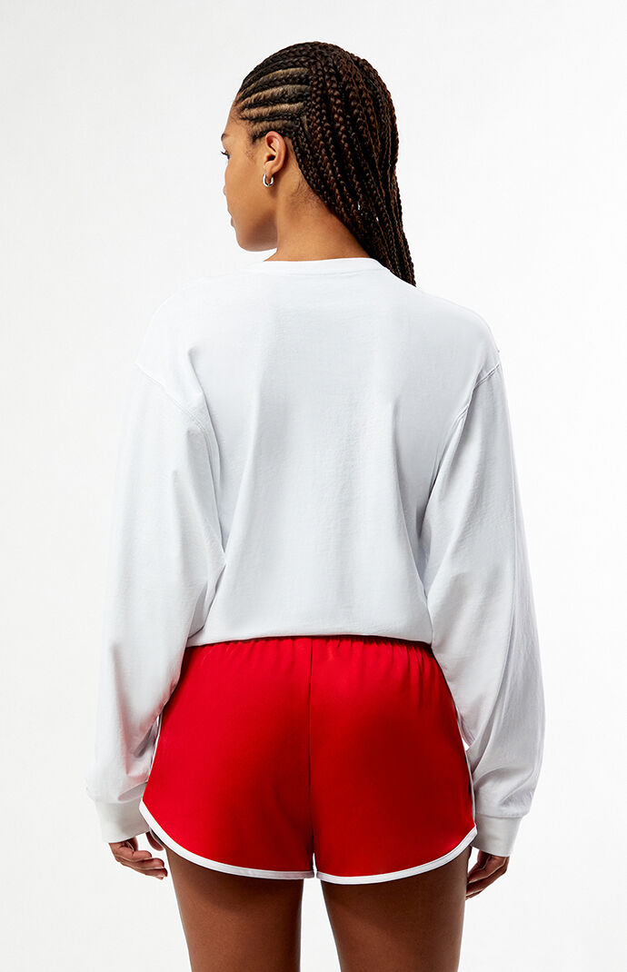 adidas Red & White 3-Stripes Sprinter Shorts