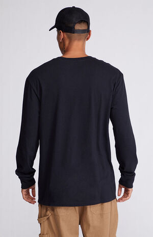 Black Solid Regular Long Sleeve T-Shirt image number 3