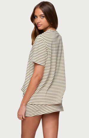 Brena Striped Oversized T-Shirt image number 3
