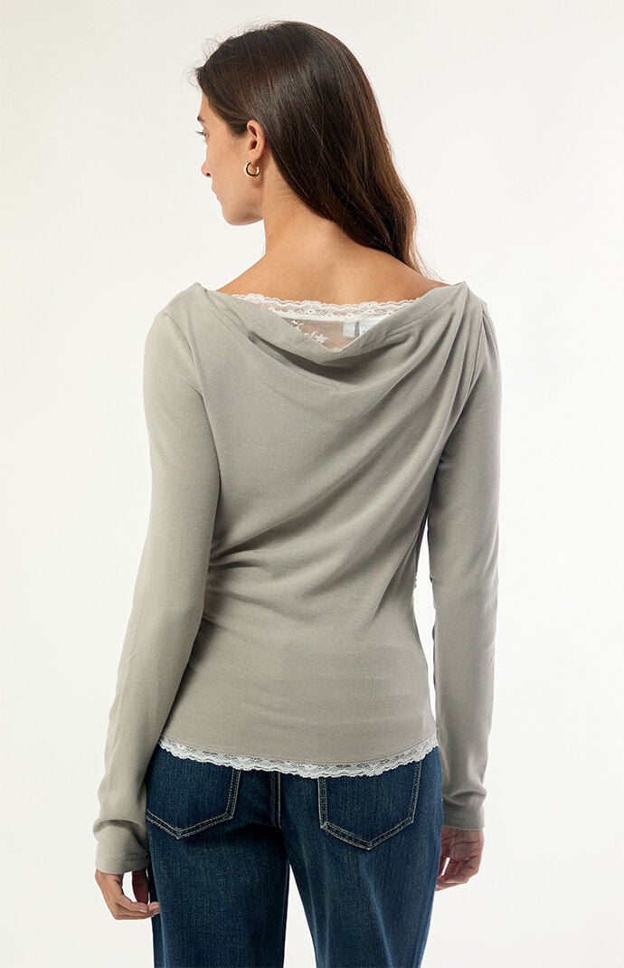 Daisy Street Layered Lace Long Sleeve Top