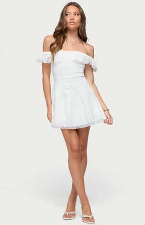 Darah Lace Off-The-Shoulder Mini Dress image number 1