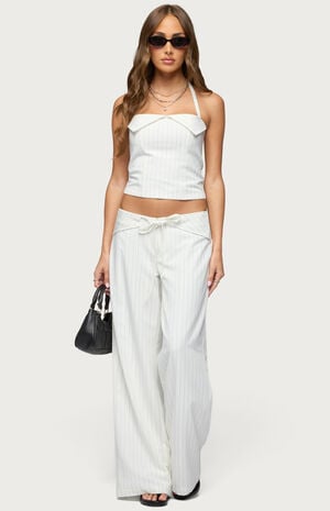 Parker Pinstripe Halter Top image number 5