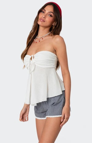 Tadria Drawstring Baby Doll Top image number 3