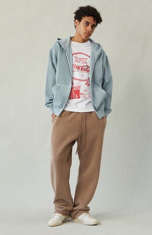 Brown Washed Baggy Sweatpants image number 2