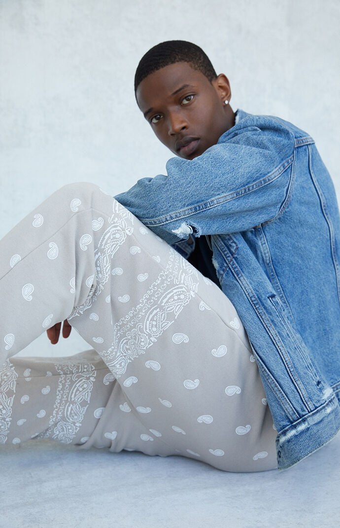 Terry Paisley Jogger Sweatpants
