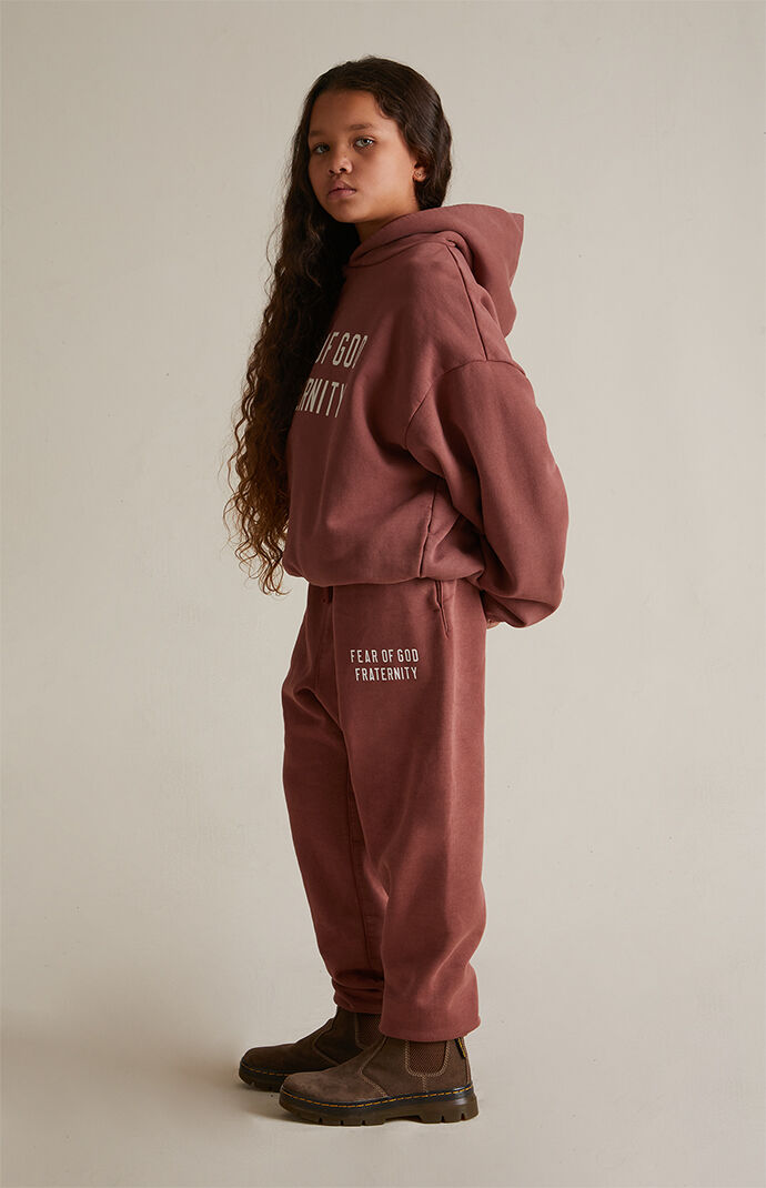 【FOG Essentials】Crimson Heavy Fleece Hoodie Fear of God Essentials Crimson Heavy Fleece Full Zip Hoodie