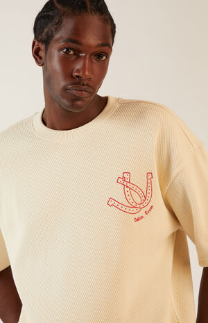 Tan Moonlight Waffle Knit T-Shirt image number 3