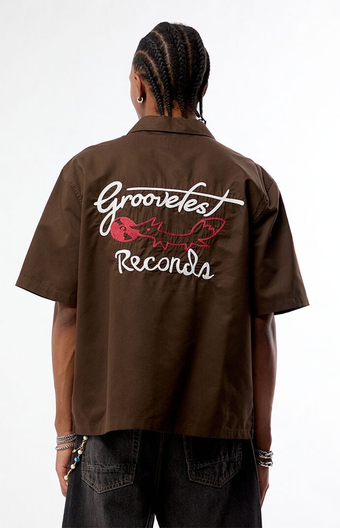 Pacsun Groove Records Chainstitch Camp Shirt