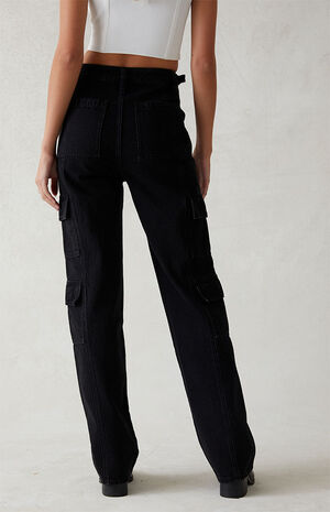 Eco Black '90s Boyfriend Cargo Jeans image number 4