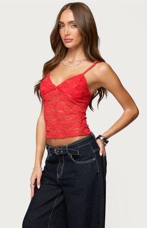 Eira Sheer Lace Tank Top image number 2