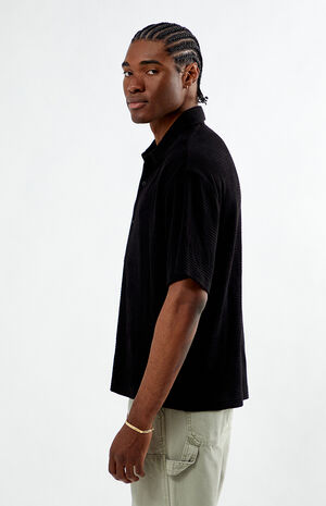 Black Bran Short Sleeve Textured Shirt image number 2
