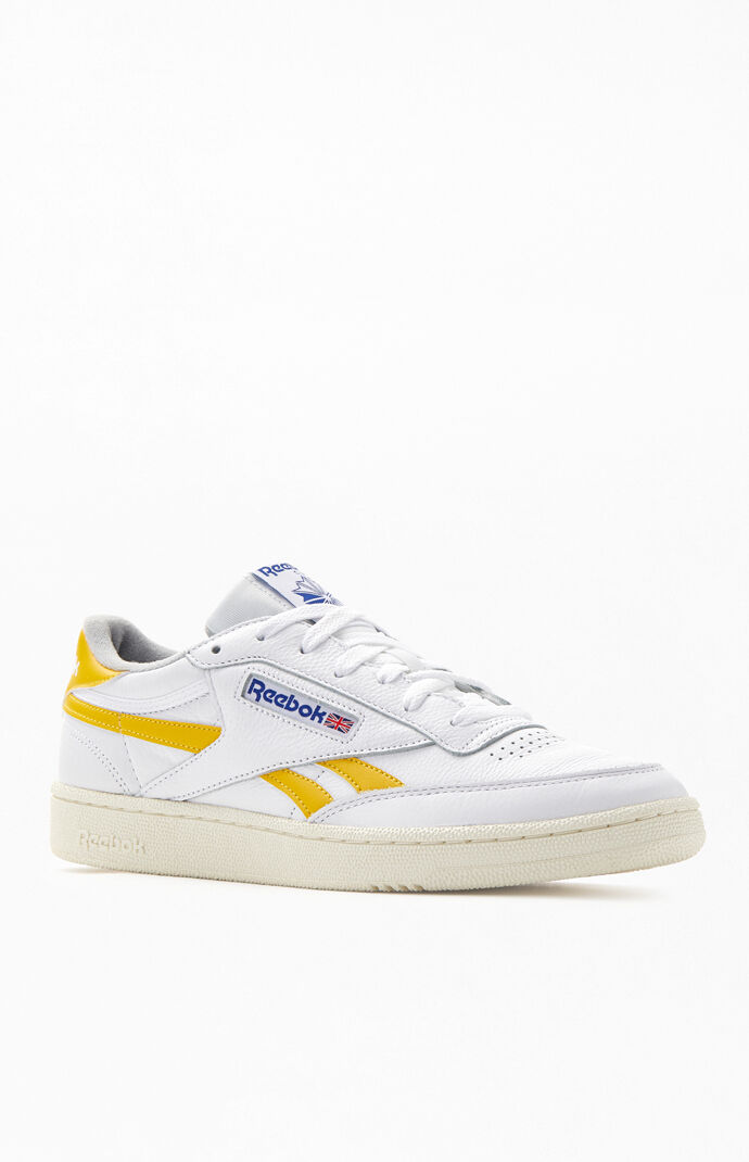 reebok yellow leather jogger shoes