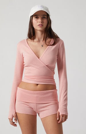 Active Lounge Long Sleeve Wrap Top image number 3