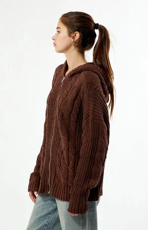 Dylan Zip Up Hooded Cardigan image number 3