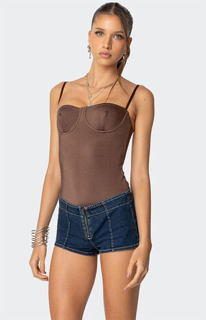 Laurel Shiny Cupped Bodysuit image number 3