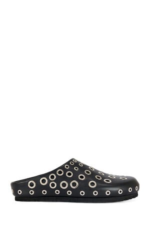 Women's Black Marsha Grommet Flat Mules image number 1