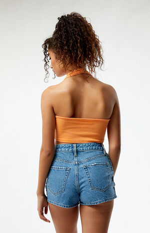 Vintage Wash Ribbed Halter Top image number 4