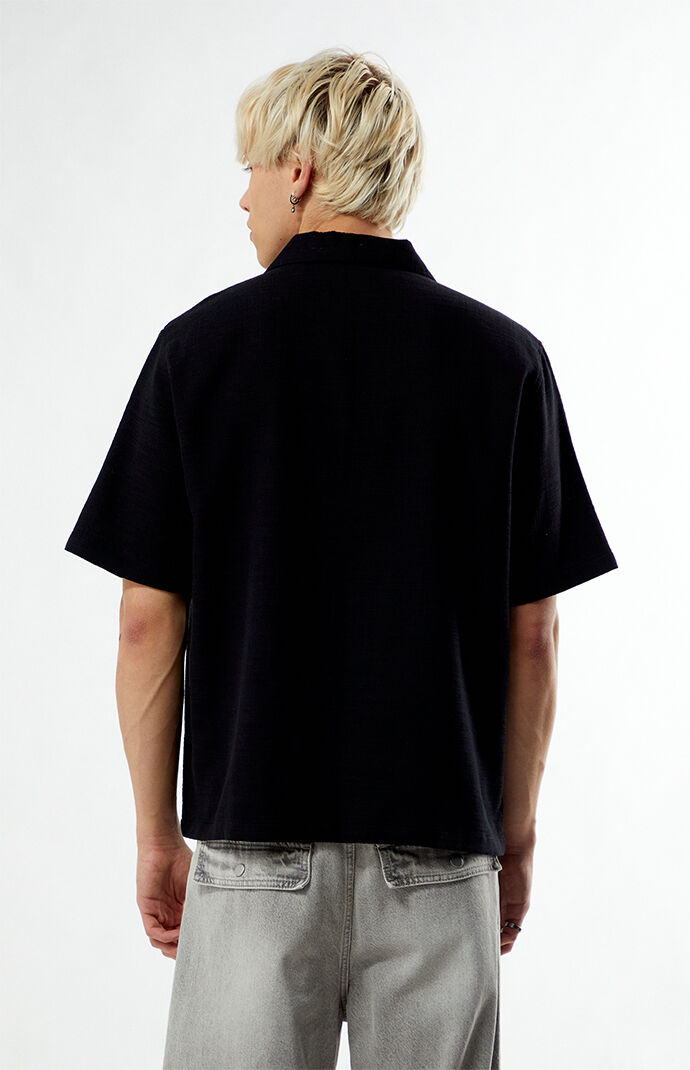 Pacsun Black Floral Embroidered Oversized Resort Camp Shirt | PacSun