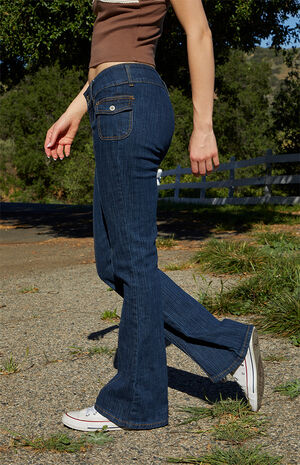 Dark Blue Agatha Low Rise Jeans image number 3